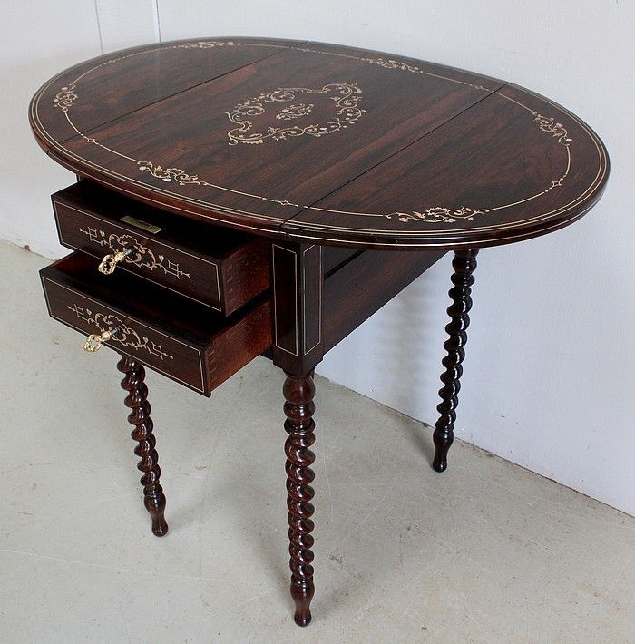 Small Table With Shutters, Napoleon III Period Mid 19th Century photo 3347.5