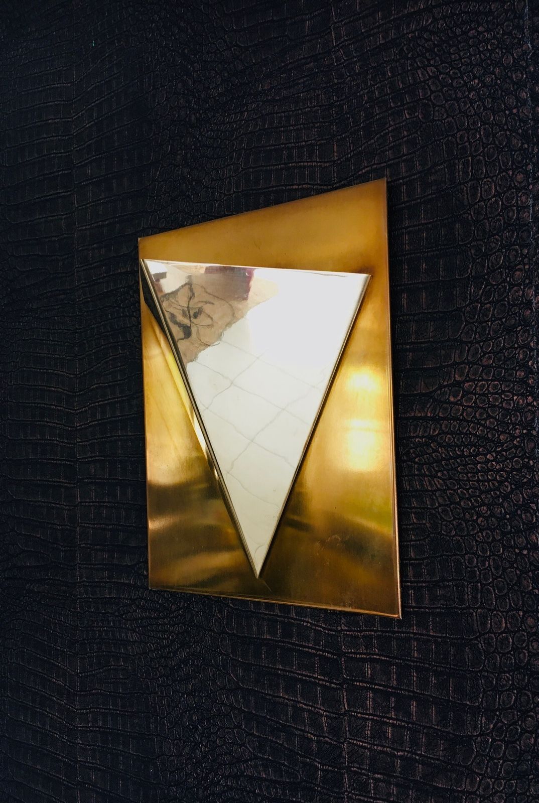 photo buy Postmodern Design Brass Wall Lamp Sconce By Liro, Belgium 1980s