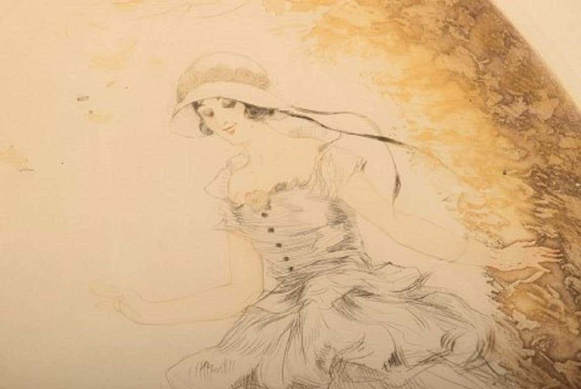 Jean Hardy 'B 1880', France, Lithography On Paper, Young Woman, 1930s photo Art