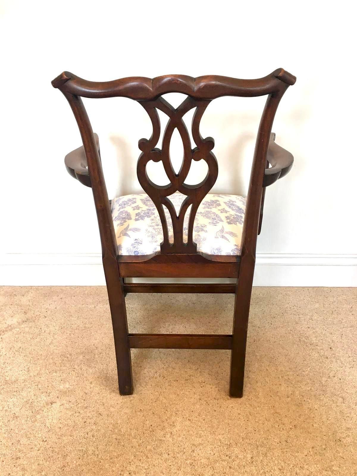 Antique Mahogany Open Arm Desk Chair photo for sale