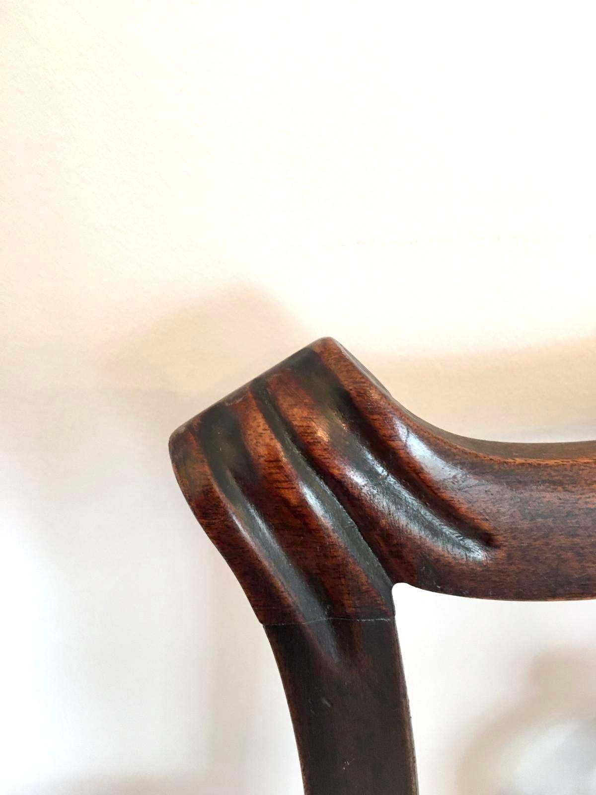 Antique Mahogany Open Arm Desk Chair photo vintage