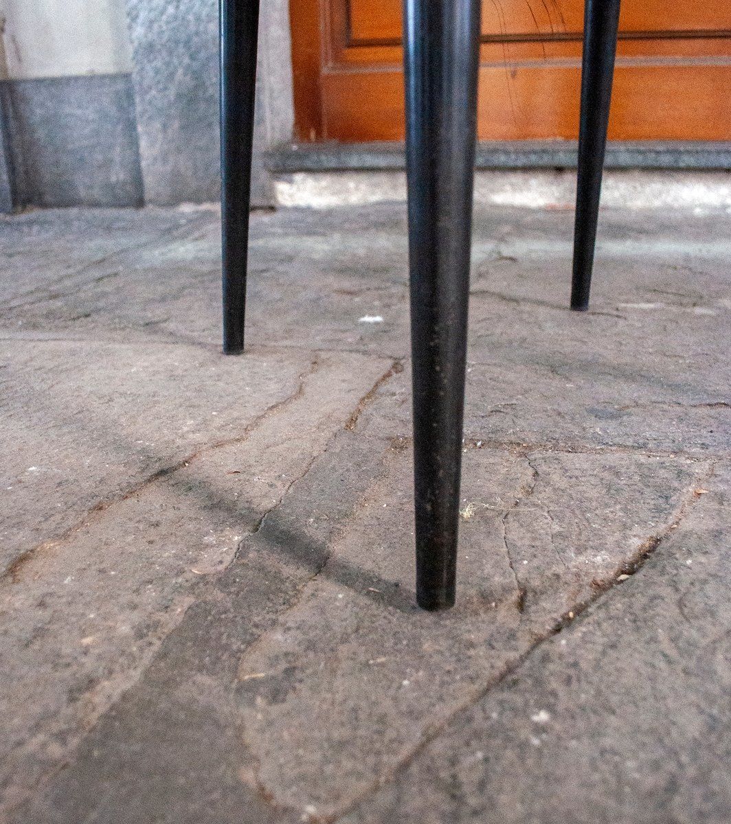 Vinyl Chairs With Iron Legs From Mobiltecnica Torino, 1950s, Set Of 8 photo vinterior