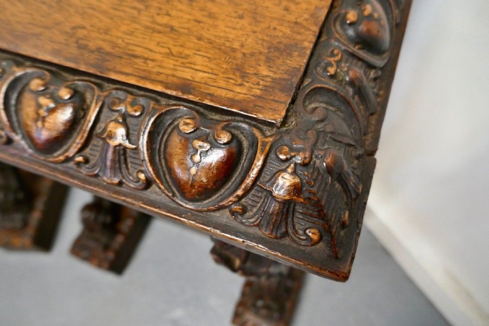 A Pair Of 19th Century Art Nouveau Gothic Carved Oak Console Pedestals photo 2220.0