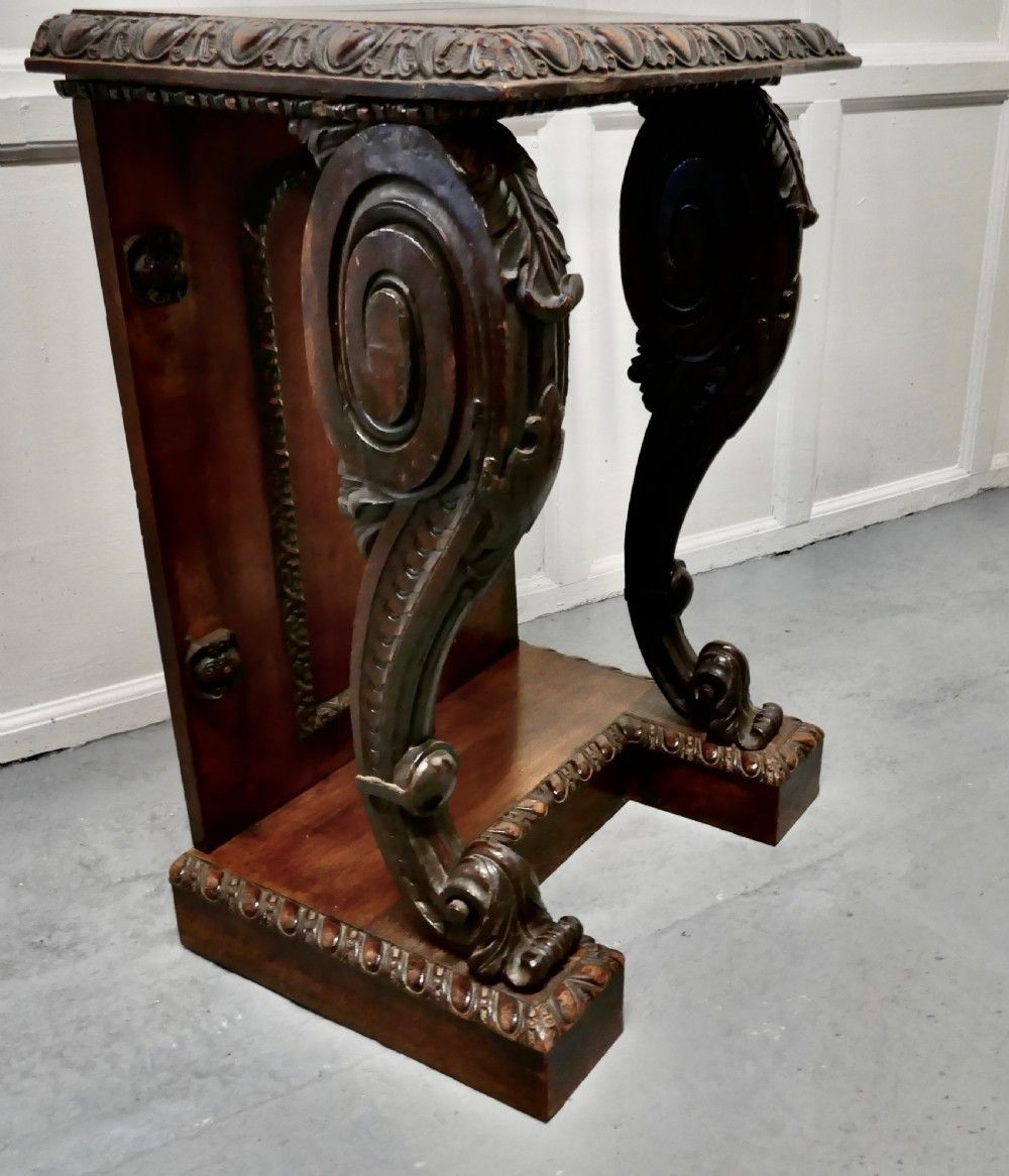 A Pair Of 19th Century Art Nouveau Gothic Carved Oak Console Pedestals photo vintage