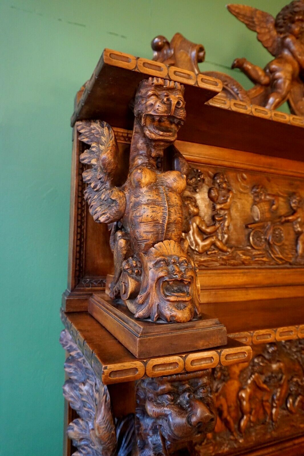 A Rare And Exciting Italian Fantasy Buffet By Renowned Wood Sculpture Valentino photo vinterior