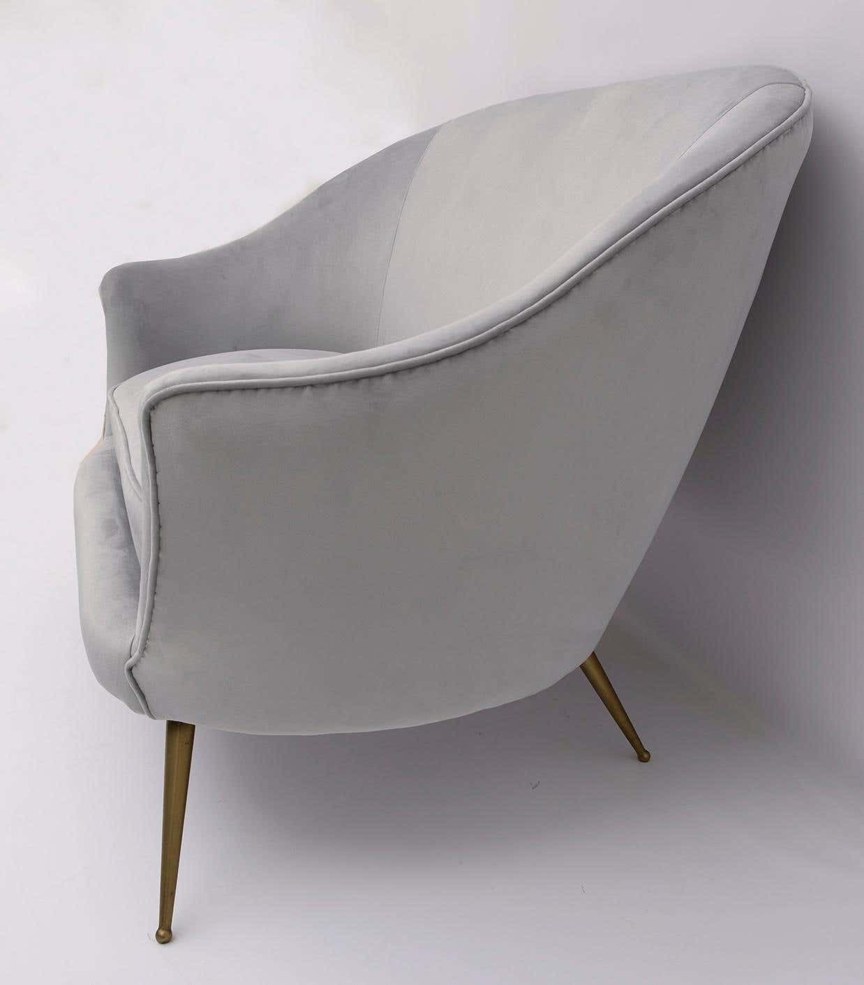 Federico Munari Mid Century Modern Italian Curved Sofa And Two Armchairs, 1950s photo buy
