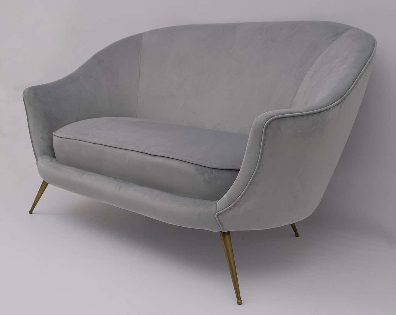 Federico Munari Mid Century Modern Italian Curved Sofa And Two Armchairs, 1950s photo vintage