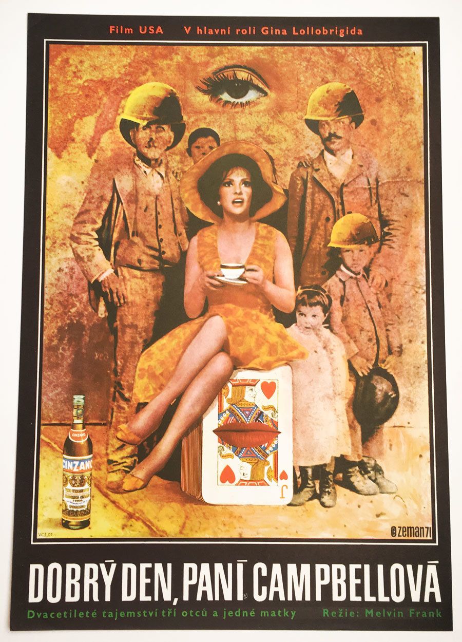 Movie Poster, Buona Sera, Mrs. Campbell, Václav Zeman, 1971