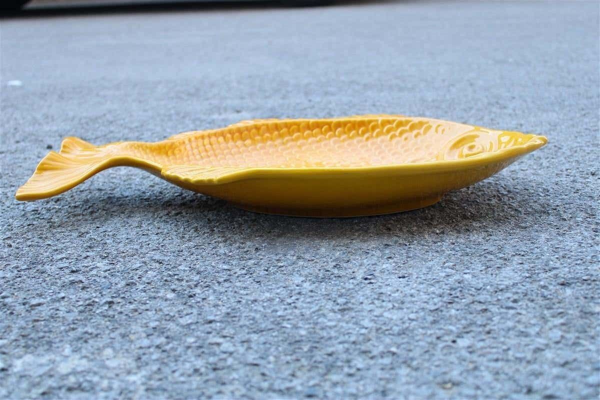 Large Ceramic Plate In The Shape Of A Yellow Fish, Italy, 1970 photo 688.0