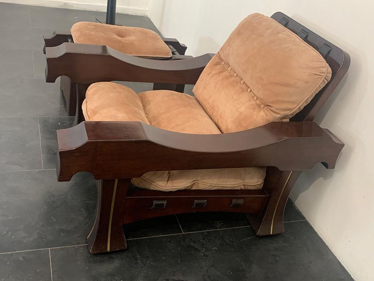 Armchair With Footstool By Luciano Frigerio, 1960s photo vinterior