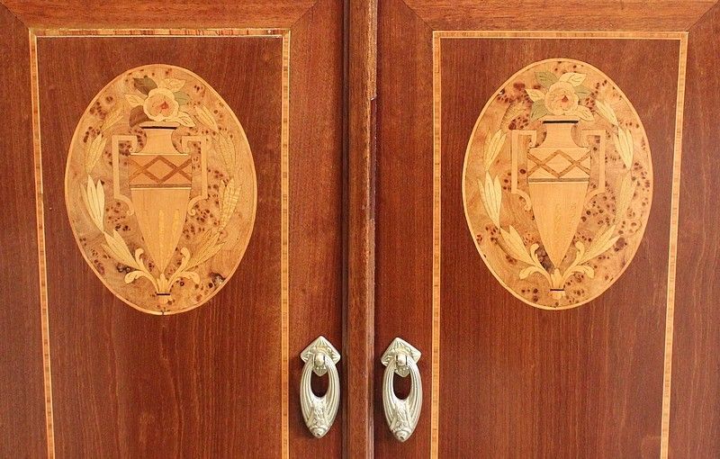 Furniture Mahogany And Precious Wood Cabinet, Art Nouveau Period, Early 20th Century photo
