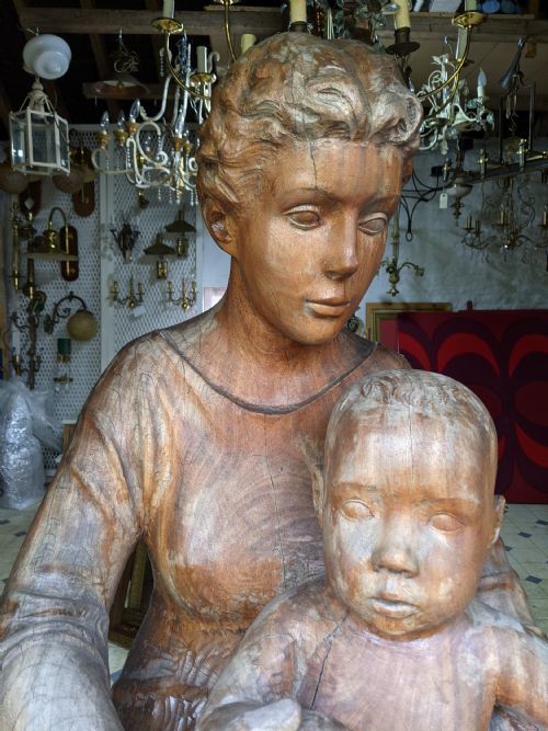 Reduced Incredible Hand Carved Statue. C.1960 photo furniture