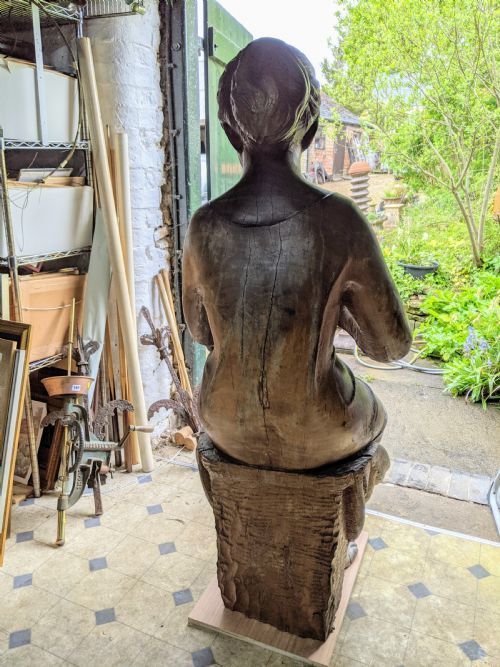 Reduced Incredible Hand Carved Statue. C.1960 photo Art