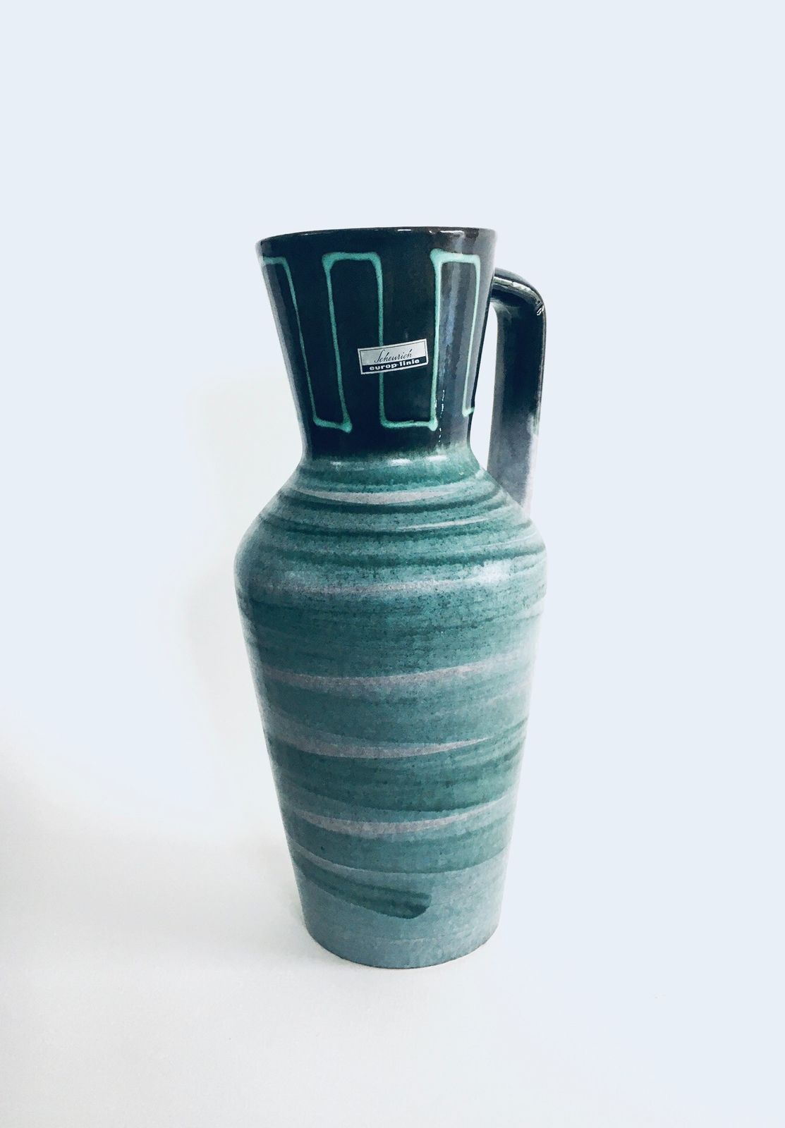 Midcentury Modern Studio Pottery Vase Set By Scheurich, West Germany 1960s photo for sale