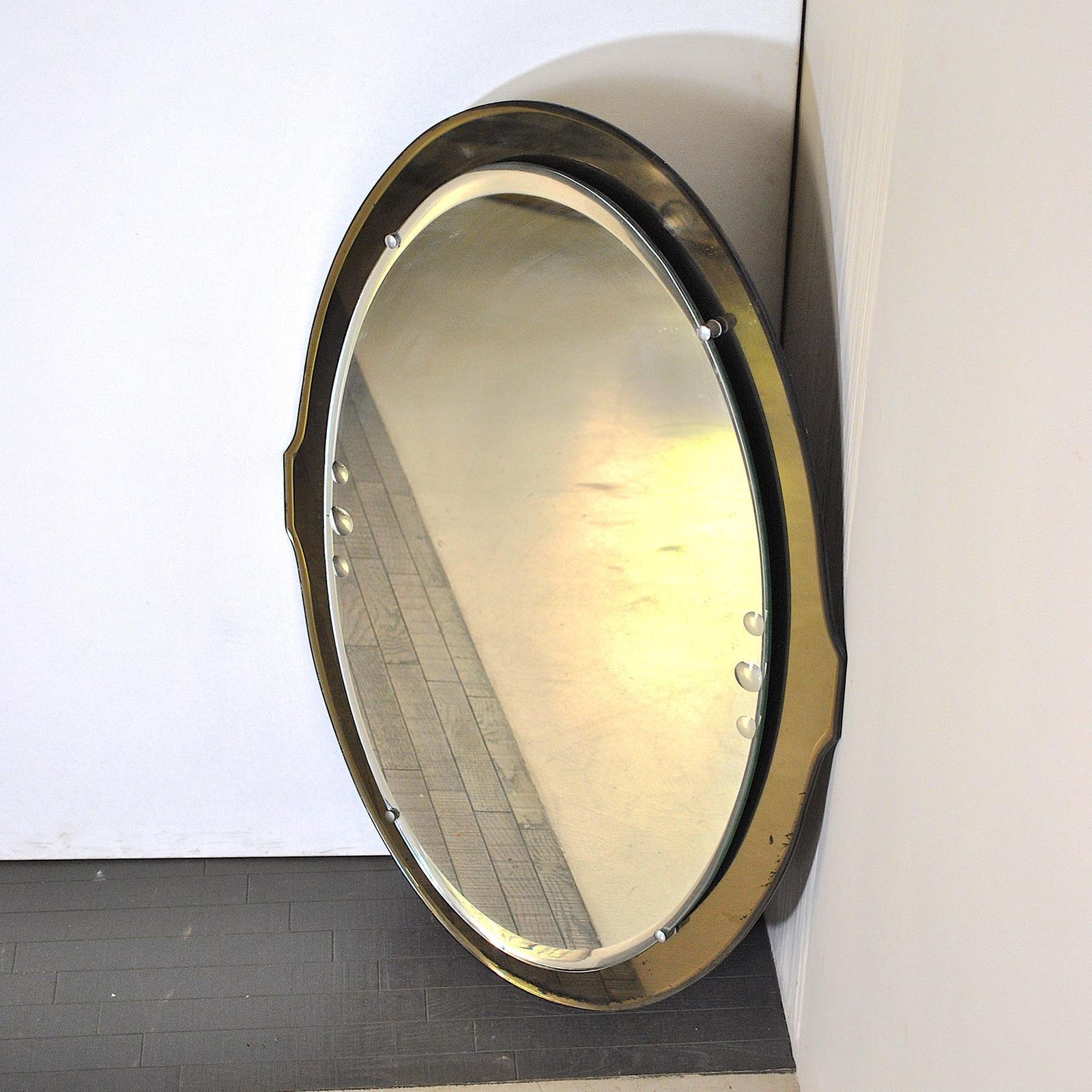 Cristal Art Oval Mirror 50s, 1950s photo furniture