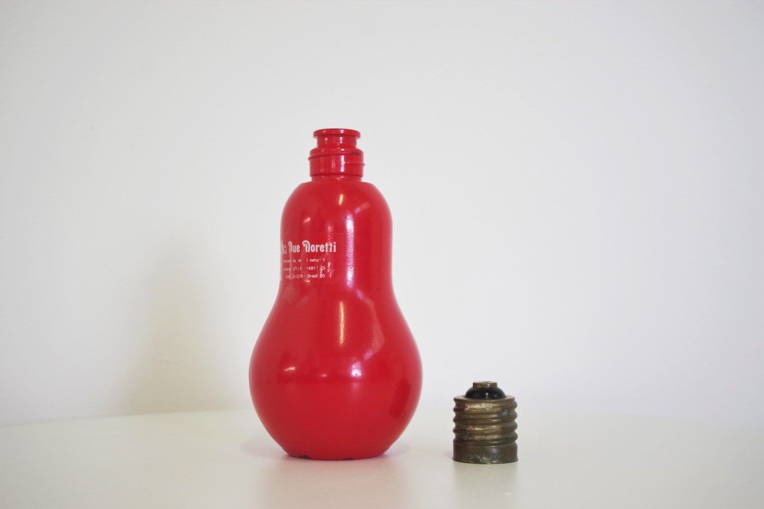 photo for sale Light Bulb Shaped Bottle By Due Moretti Cremacaffè, 1970s