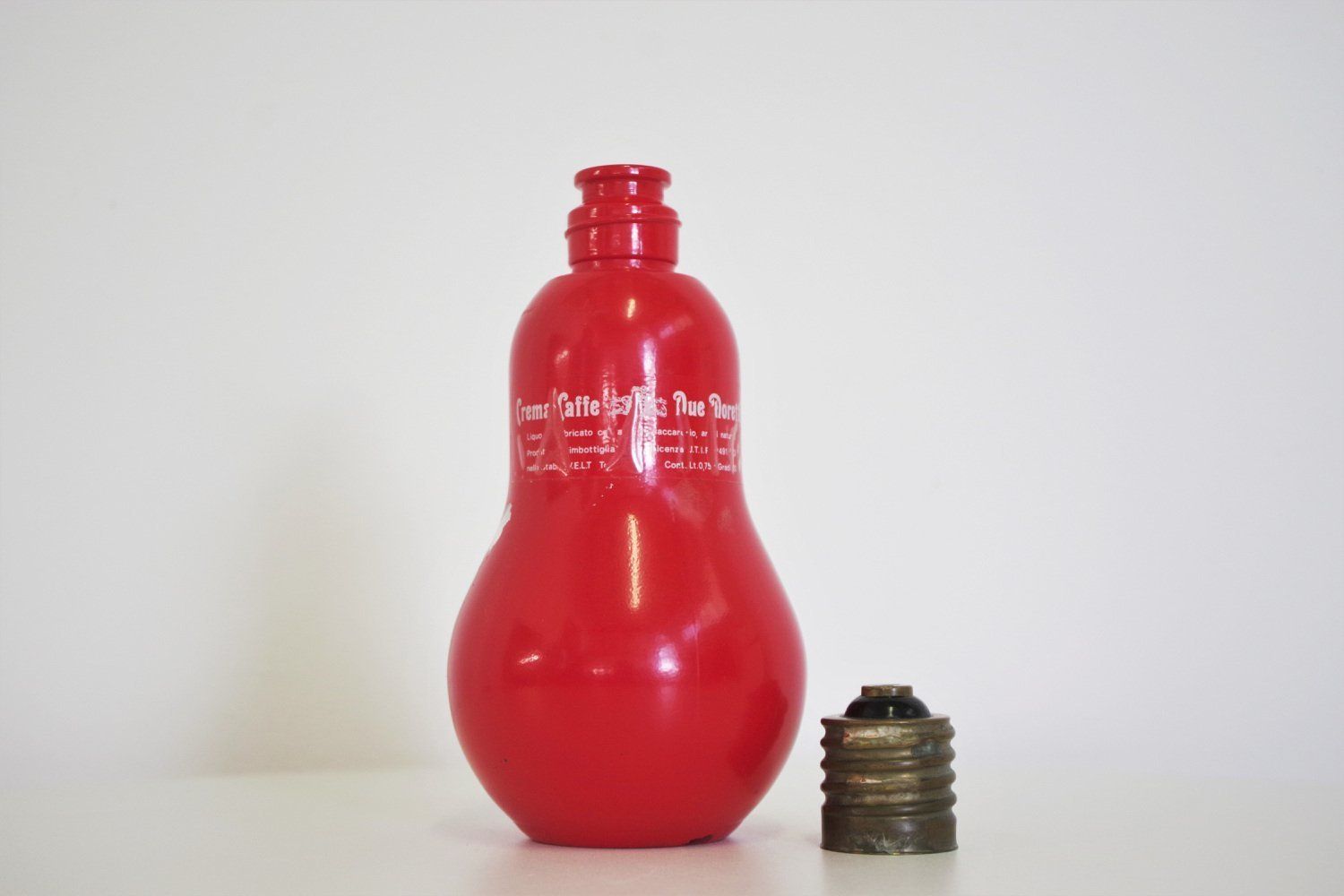 Home Decor Light Bulb Shaped Bottle By Due Moretti Cremacaffè, 1970s photo