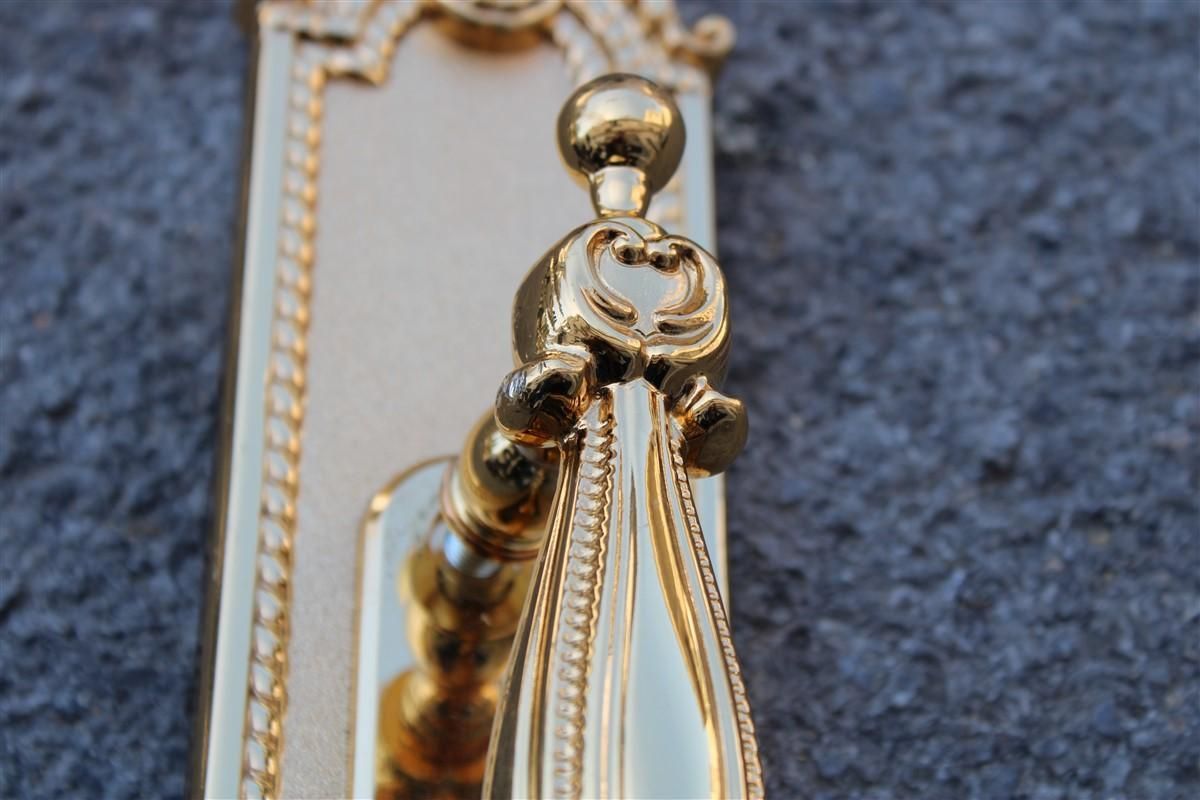 photo vinterior Decorative Large Door Handle In Plated Brass 24 Kt Gold Italy 1970 Very Classic