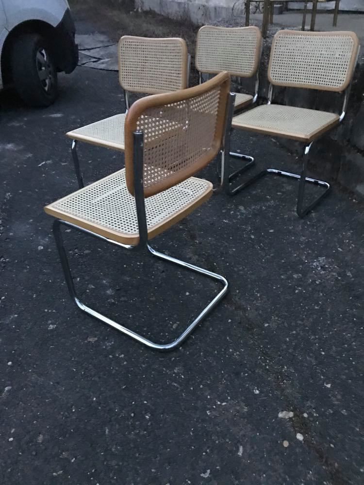 4 Mid Century Modern Cesca Chairs By Marcel Breuer photo Furniture