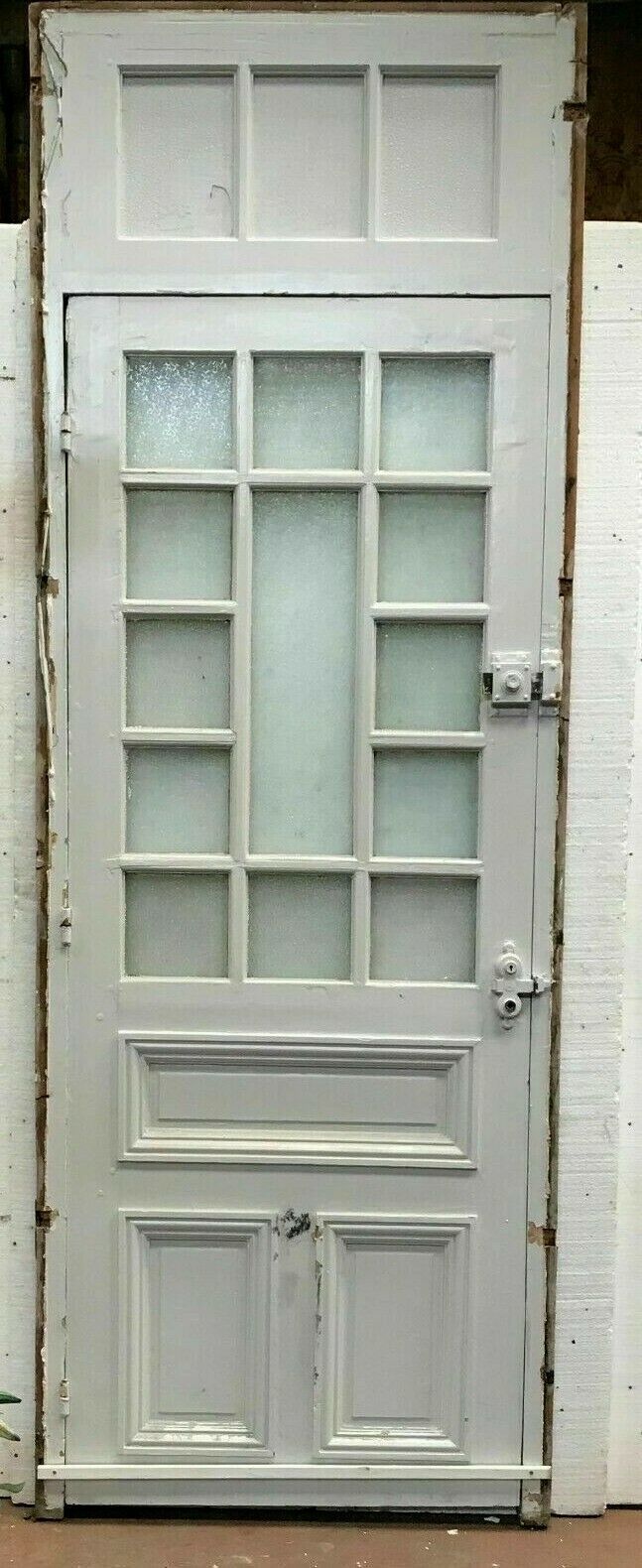 Service Door With Small Panes And Glazed Transom 20th Century