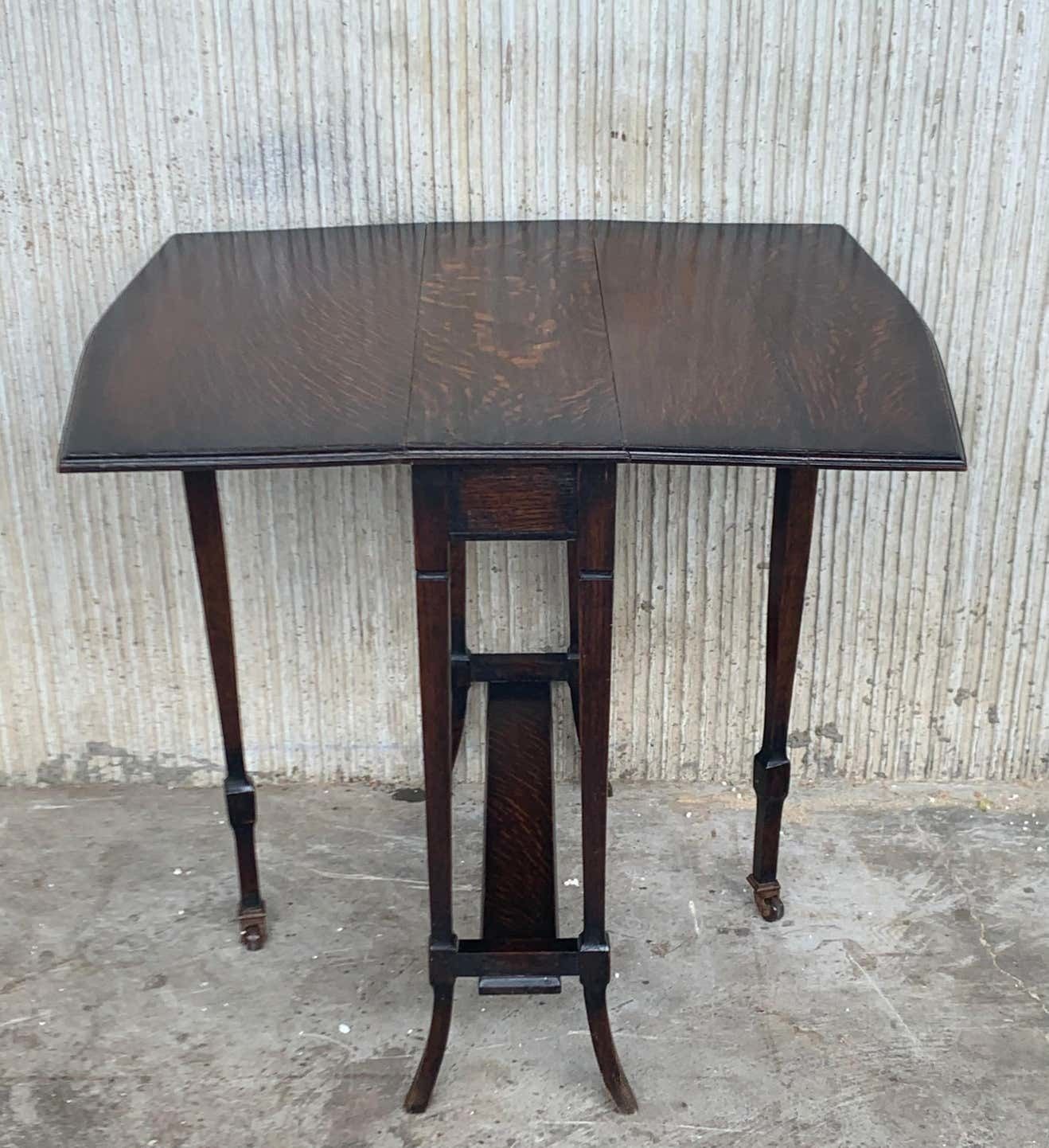 19th Victorian Small Salesman Sample Gateleg Folding Side Table photo furniture