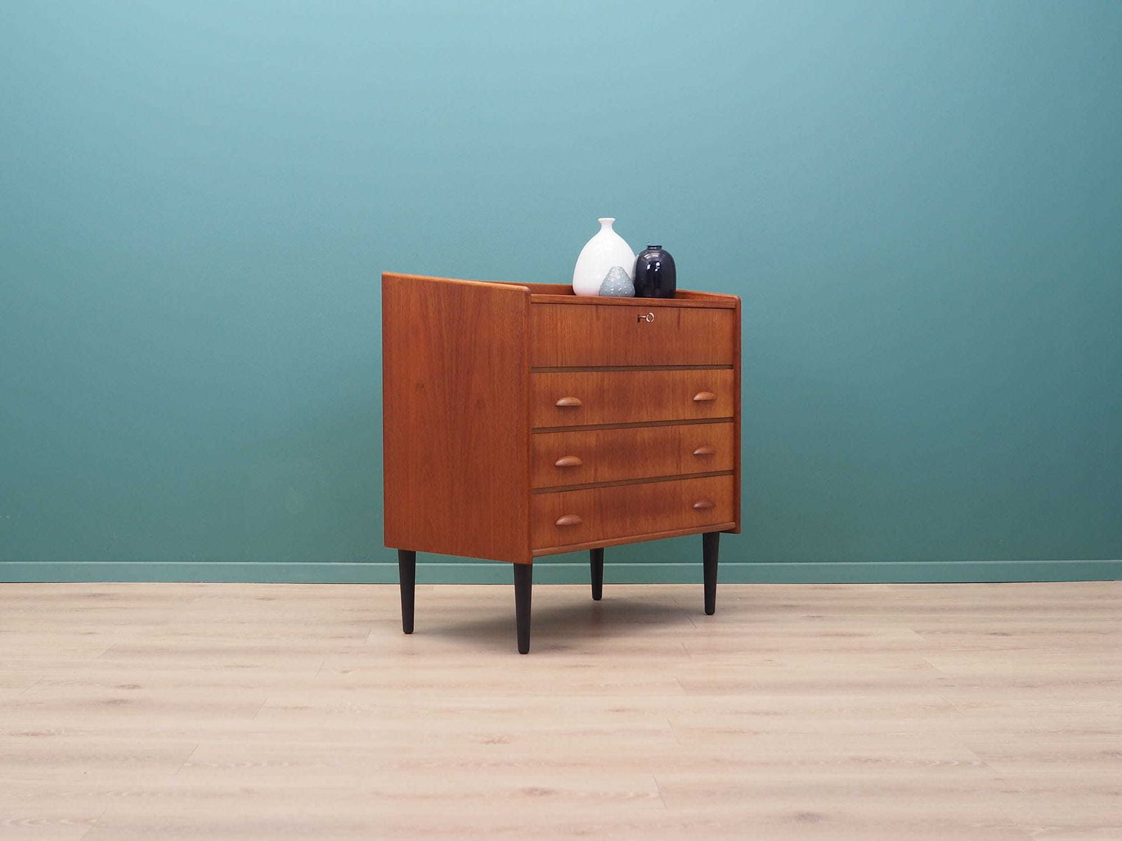 Teak Dressing Table, Scandinavian Design, 1960s, Manufactured By Sw Finland photo vintage