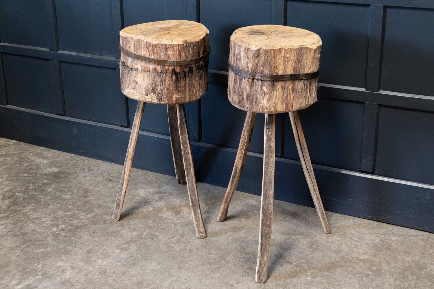 Primitive Chopping Block End Tables photo for sale