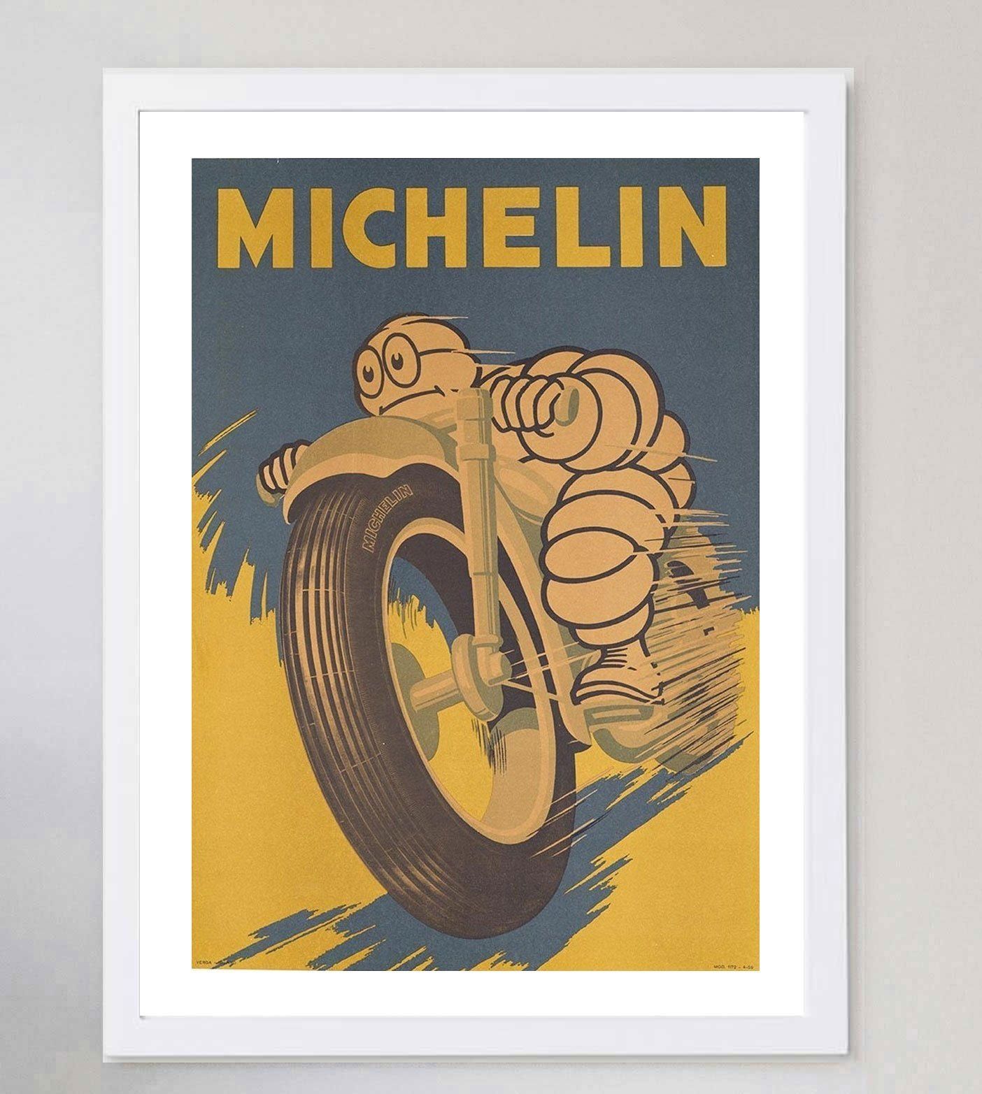 Michelin Motorcycle Original Vintage Poster photo for sale