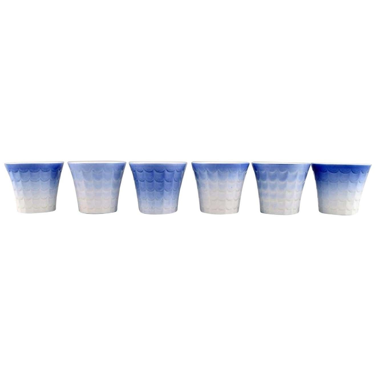 Wilhelm Kåge For Gustavsberg, Six Flower Pot Covers In Porcelain, 1960s photo furniture