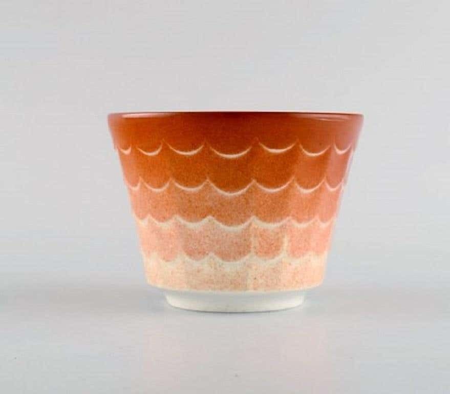 Wilhelm Kåge For Gustavsberg, Six Flower Pot Covers In Porcelain, 1960s photo for sale