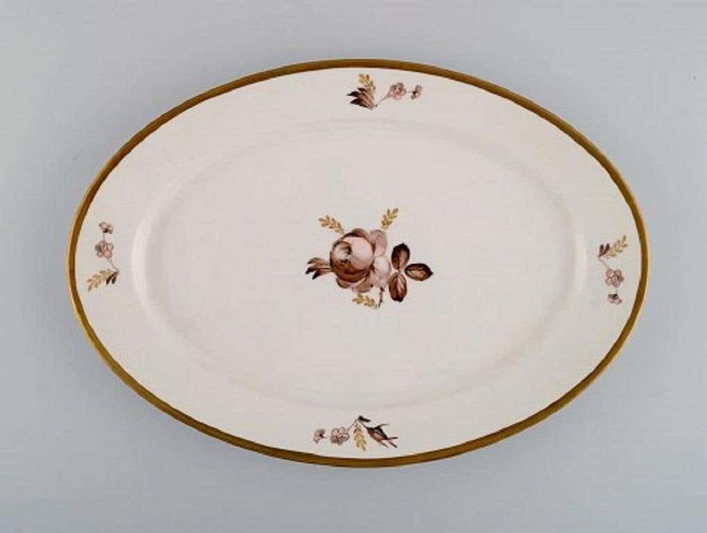 Two Royal Copenhagen Brown Rose Serving Dishes, 1960s