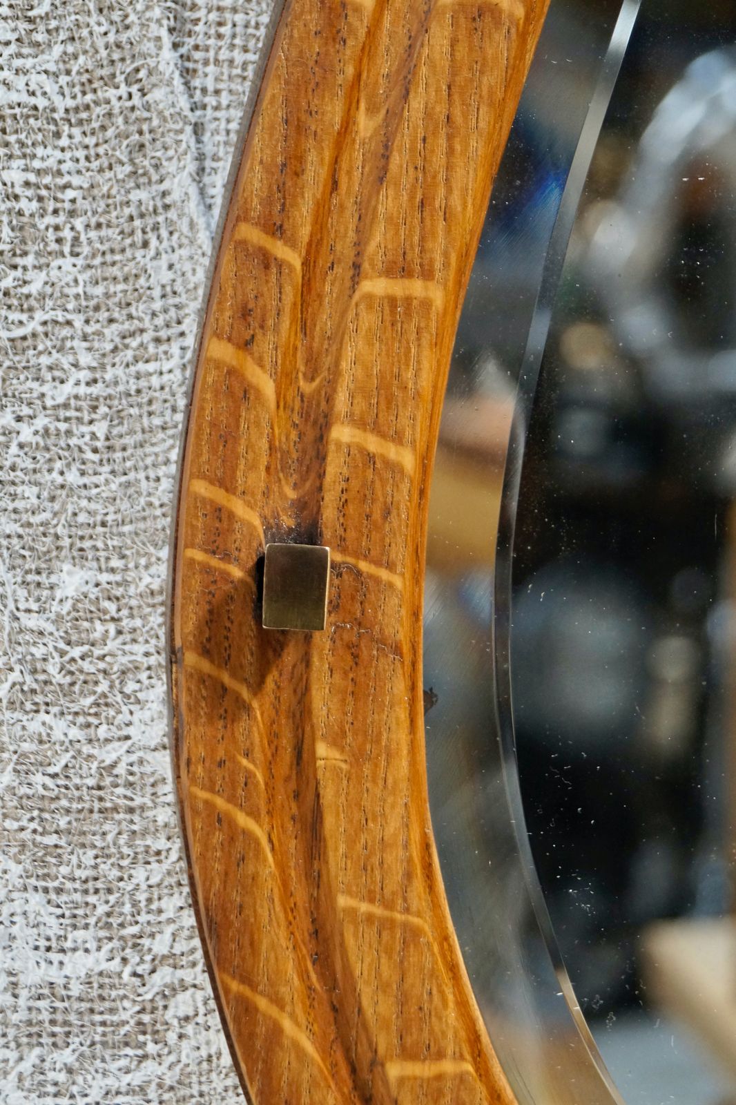 Antique Oak Horseshoe Wall Mirror photo Home Decor