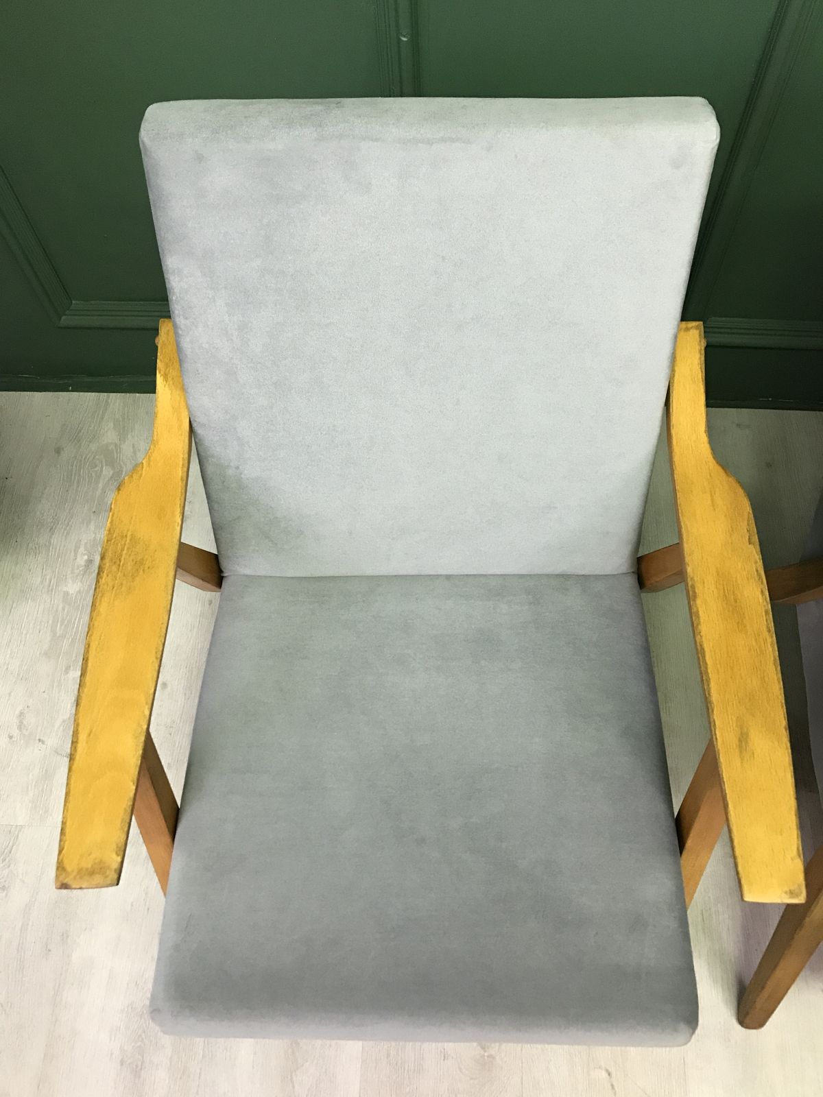 Vintage Retro Grey Art Deco Easy Chairs Armchair 1960 Set Of 2 photo for sale
