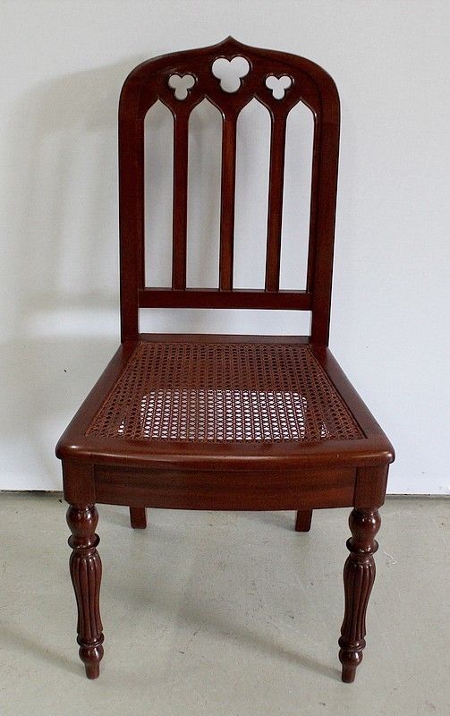 Rare Suite Of 6 Mahogany Chairs, Restoration Period, Early 19th Century photo Furniture
