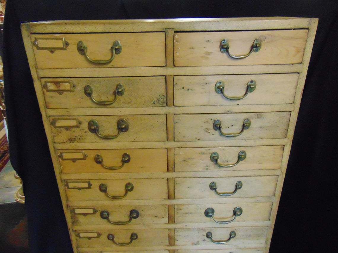 Early 20thc 30 Drawer Pine Cabinet, Originally From Webley And Scott Firearms Manufacturer, Birmingham photo for sale