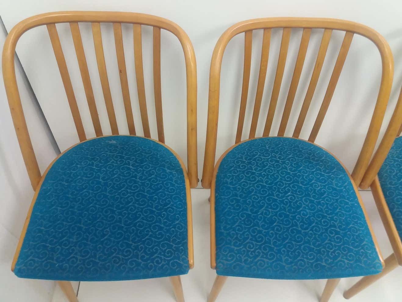 1960 Set Of 4 Design Retro Chair, Antonín šuman For Ton, Czechoslovakia photo Furniture