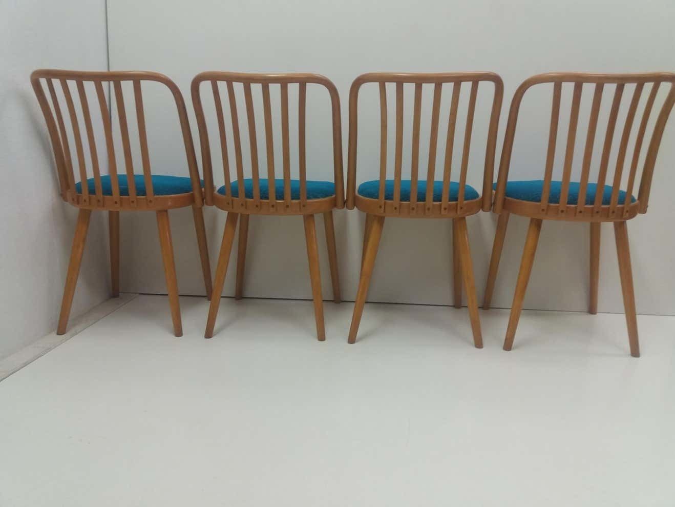1960 Set Of 4 Design Retro Chair, Antonín šuman For Ton, Czechoslovakia photo vinterior