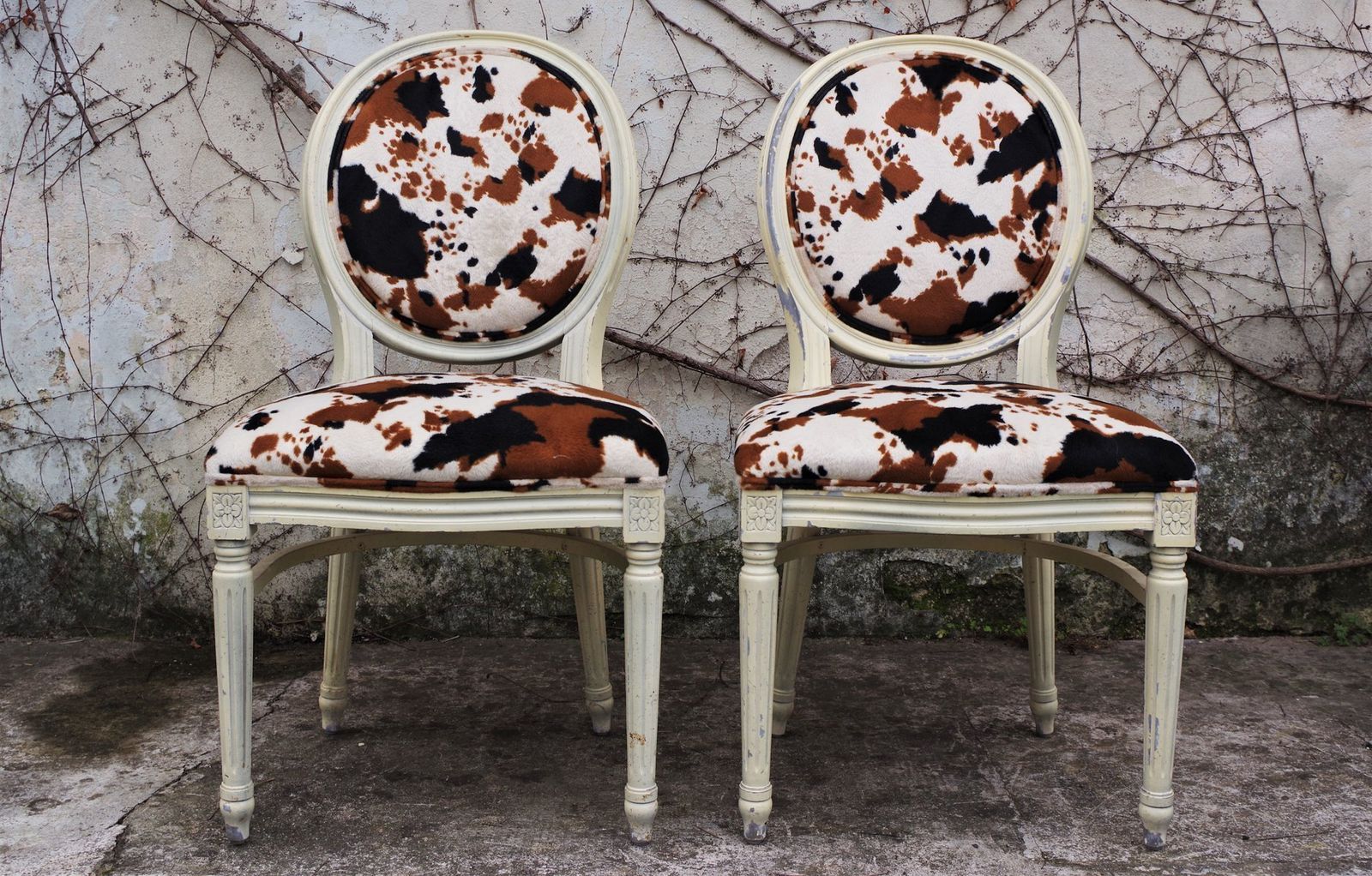 Baroque Style Wooden Dining Chairs, 1980s, Set Of 6
