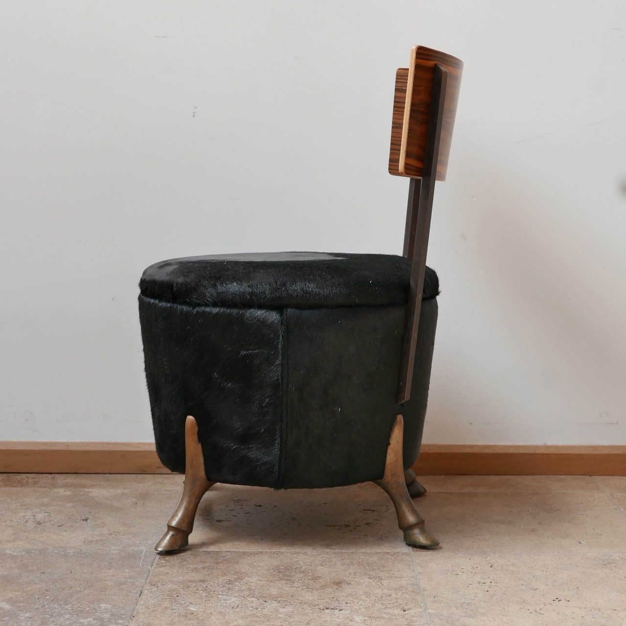 English Single Unusual Mid Century Bronze Horse Leg Occasional Chair photo Furniture