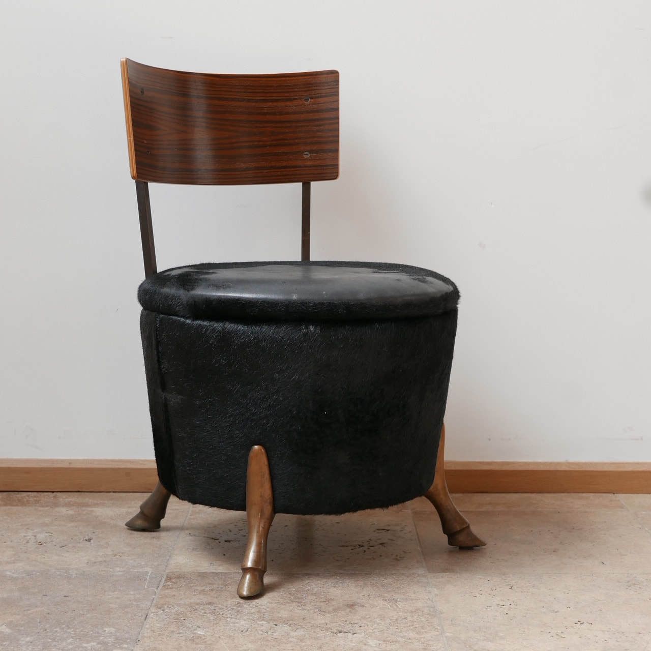 English Single Unusual Mid Century Bronze Horse Leg Occasional Chair photo vinterior