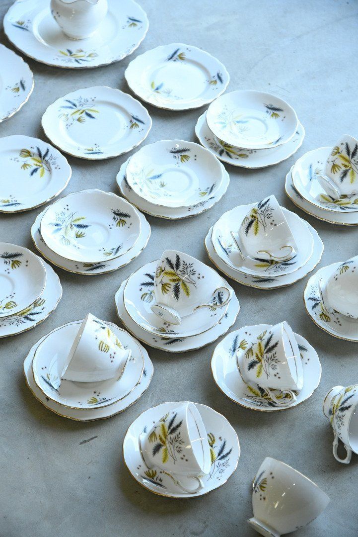 Colclough China Cups Saucers Plates Tea Set 12 Setting photo buy