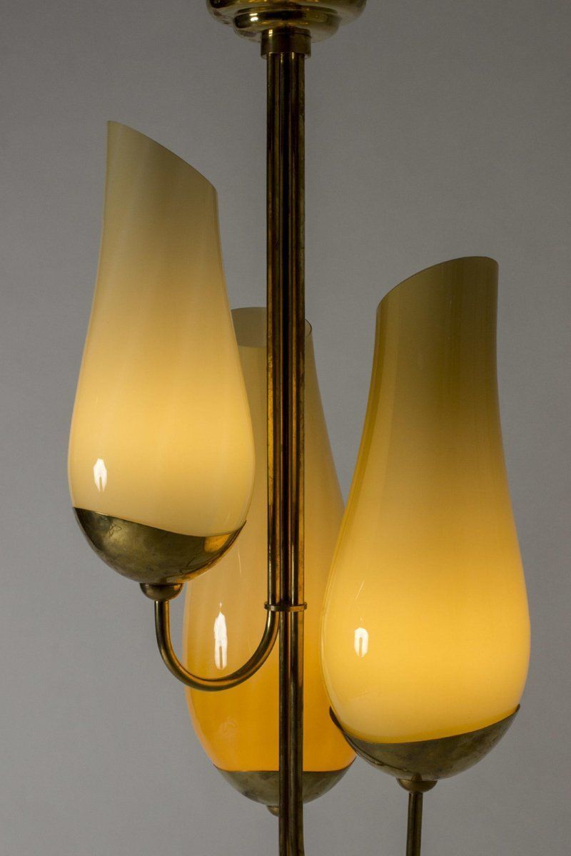 Brass And Glass Chandelier By Gunnel Nyman & Paavo Tynell photo 12000.0