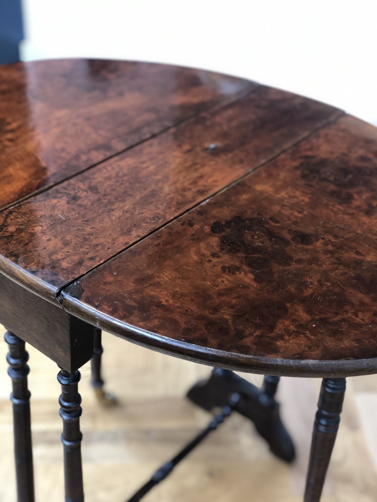 Victorian Burr Walnut Baby Sutherland Table photo for sale