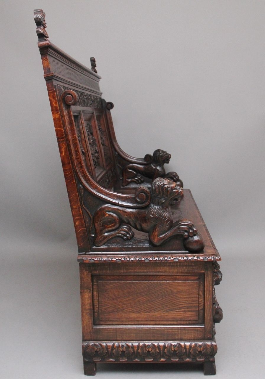Superb Quality 19th Century Oak Box Settle photo for sale