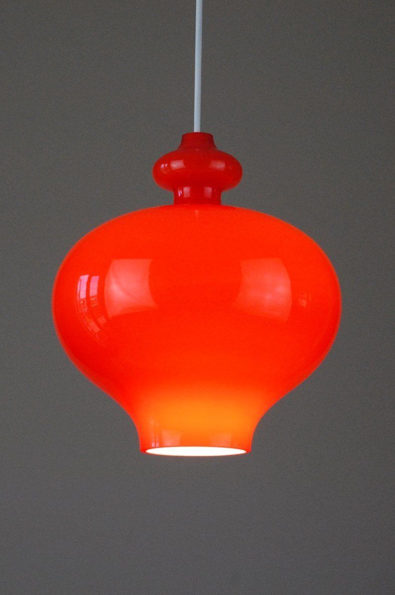 Glass Oplight 62 Pendant Lamp By Hans Agne Jakobsson For Ab Markaryd / Flygsfors Of Sweden