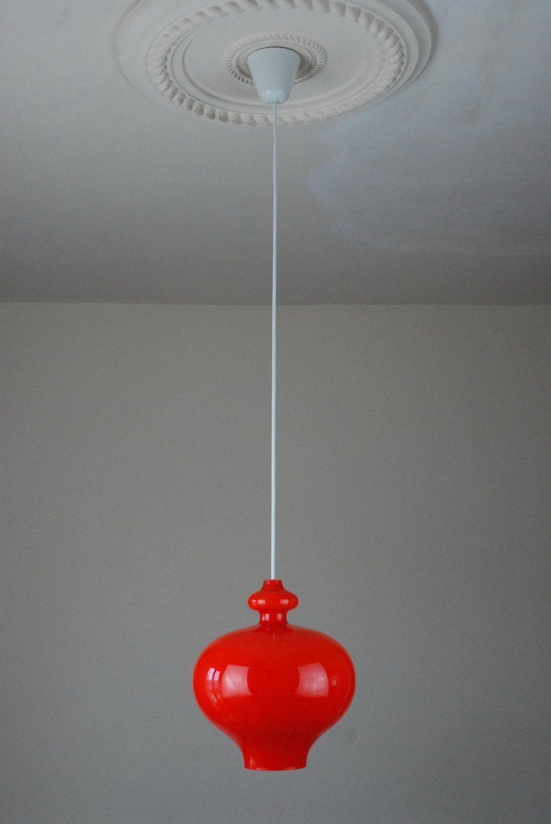 Glass Oplight 62 Pendant Lamp By Hans Agne Jakobsson For Ab Markaryd / Flygsfors Of Sweden photo vintage