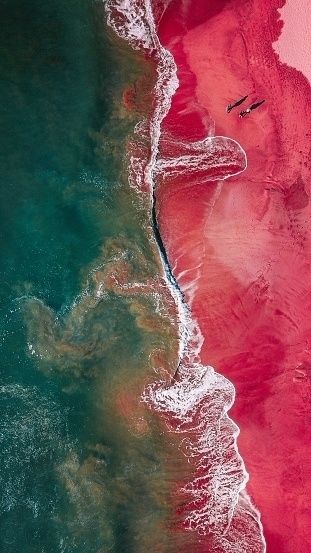' Aerial View Of Sea Waves At Shore ' C Type