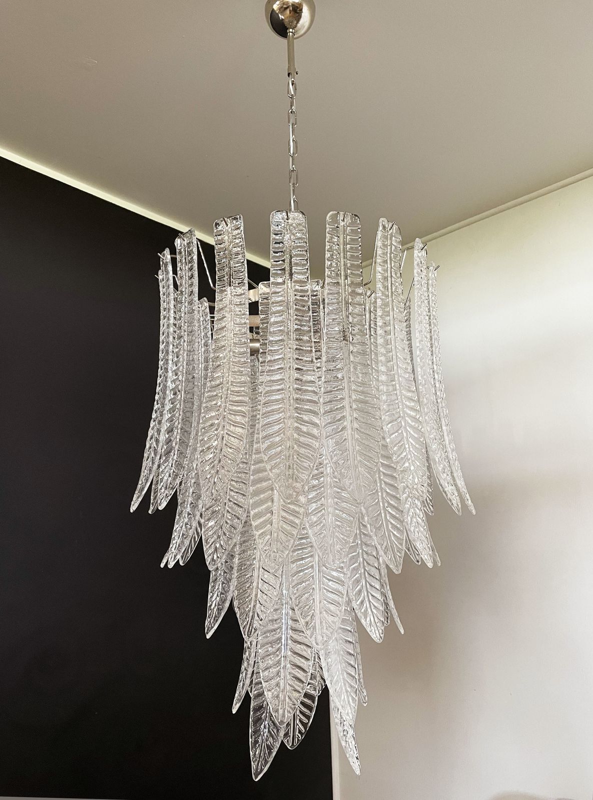 Enorme Lampadario In Vetro Italiano Murano Felci 52 Bicchieri photo 1020.0