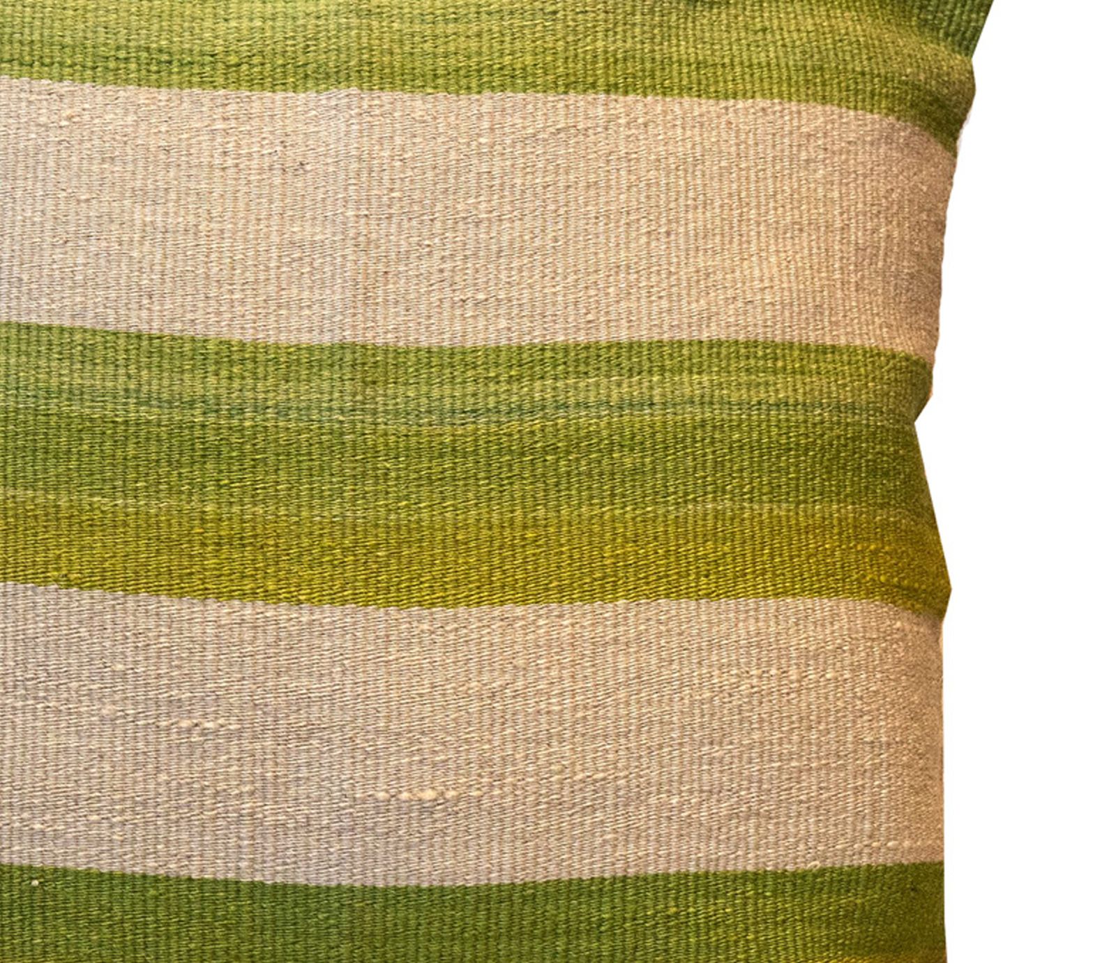 Traditional Kilim Green Cream Cushion Cover Handmade Scatter Pillow photo Textiles