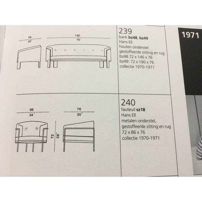 Hans Ell Sz18 Lounge For T Spectrum Netherlands, 1970s photo vintage